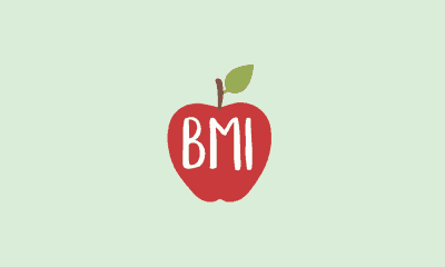 Apple with BMI in white text