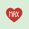Heart with MAX text (maximal heart rate)