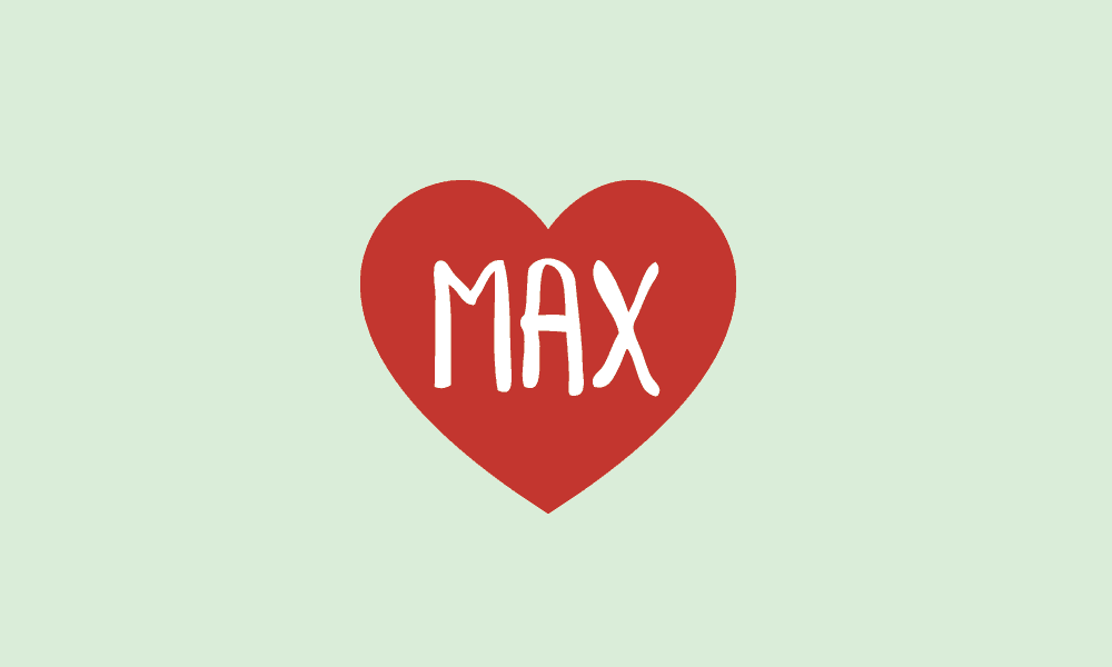Heart with MAX text (maximal heart rate)